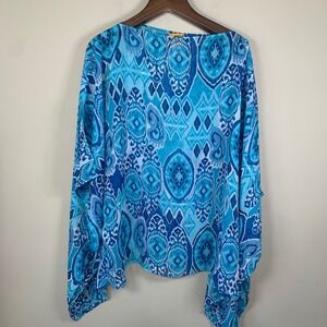 Ruby Rd Sheer Blue Sheer Kimono Size 2X Resortwear Beach